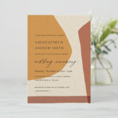MODERN ABSTRACT GEEL TERRACOTTA ARTISTISCH WEDING KAART (Staand voorkant)