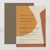 MODERN ABSTRACT GEEL TERRACOTTA ARTISTISCH WEDING KAART (Voorkant / Achterkant)