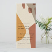 MODERN ABSTRACT GEEL TERRACOTTA ARTISTISCH WEDING KAART (Staand voorkant)