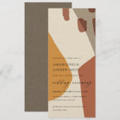 MODERN ABSTRACT GEEL TERRACOTTA ARTISTISCH WEDING KAART (Voorkant / Achterkant)