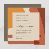 MODERN ABSTRACT GEEL TERRACOTTA ARTISTISCH WEDING KAART (Voorkant / Achterkant)