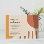 MODERN ABSTRACT GEEL TERRACOTTA ARTISTISCH WEDING KAART (Staand voorkant)