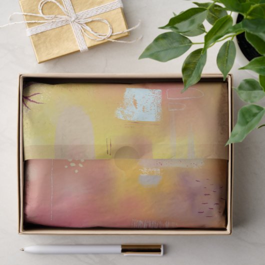 Modern Abstract geel Tissuepapier (Geschenk)