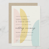 MODERN ABSTRACT GEEL WISSELKOOL, WEDDING AQUA BEDANKKAART (Voorkant / Achterkant)