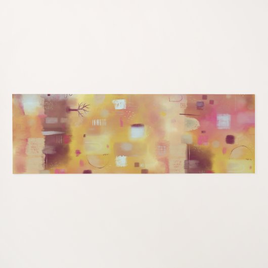 Modern Abstract geel Yogamat (Achterkant (horizontaal))