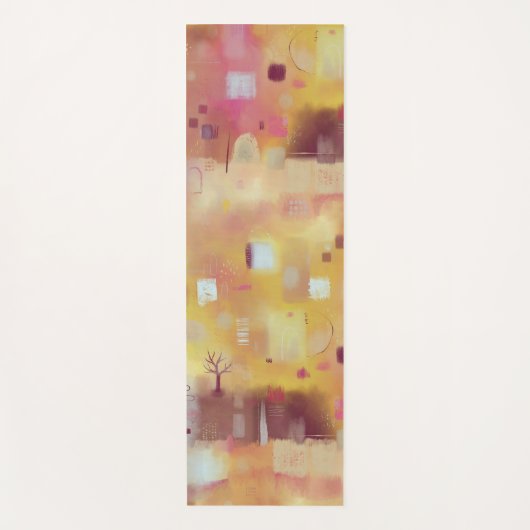 Modern Abstract geel Yogamat (Voorkant)