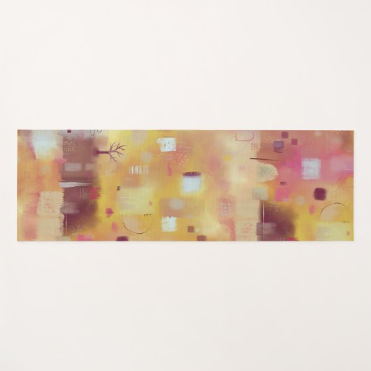 Modern Abstract geel Yogamat (Voorkant (horizontaal))