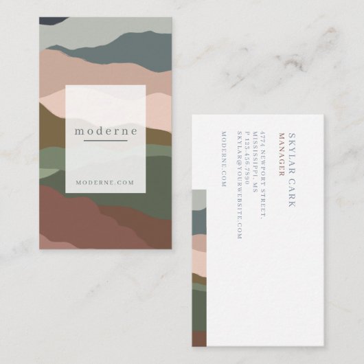 Modern Abstract gelaagd zandterrariumontwerp Visitekaartje (Voorkant / Achterkant)