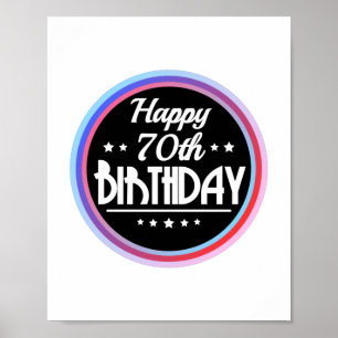 Modern Abstract Gelukkig 70ste Verjaardag Poster