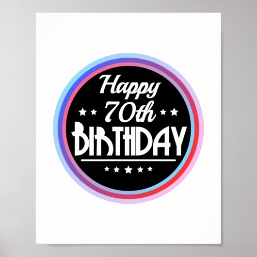 Modern Abstract Gelukkig 70ste Verjaardag Poster (Voorkant)