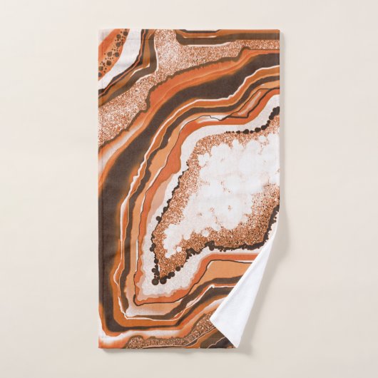 Modern Abstract gemarmerd Oranje Carnelian Gemston Bad Handdoek (Handdoek)