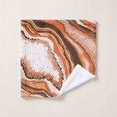 Modern Abstract gemarmerd Oranje Carnelian Gemston Bad Handdoek (Wasdoekje)