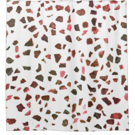 Modern Abstract gemarmerd roze Terracotta Terrazzo Douchegordijn