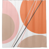 Modern Abstract geo Pastel Oranje roze beige Douchegordijn (Voorkant)