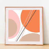 Modern Abstract geo Pastel Oranje roze beige Perfect Poster
