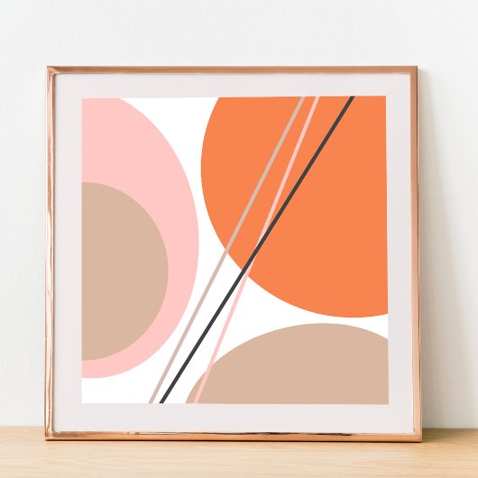 Modern Abstract geo Pastel Oranje roze beige Perfect Poster
