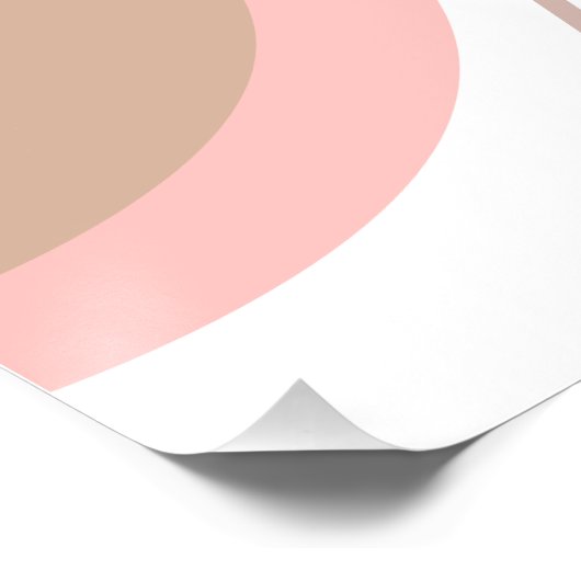 Modern Abstract geo Pastel Oranje roze beige Perfect Poster (Hoek)