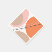 Modern Abstract geo Pastel Oranje roze beige Servet (Hoek)