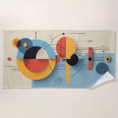 Modern Abstract Geometric Art Composition Strandlaken (Voorkant)