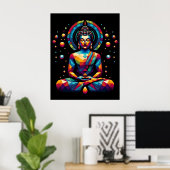 Modern Abstract Geometric Art | Gautama Buddha Poster (Thuiskantoor)