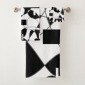 Modern abstract Geometric black and white king Bad Handdoek (Insitu)