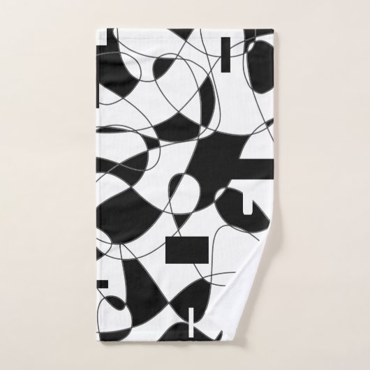 Modern abstract Geometric black and white king Bad Handdoek (Handdoek)