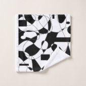 Modern abstract Geometric black and white king Bad Handdoek (Wasdoekje)