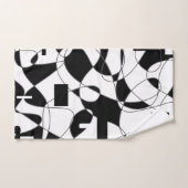 Modern abstract Geometric black and white king Bad Handdoek (Handdoek)