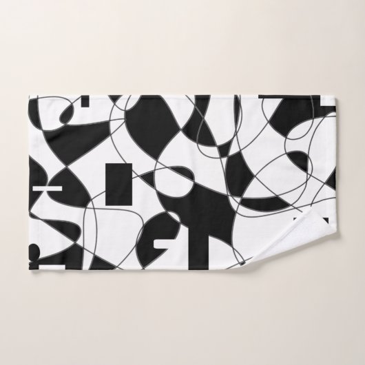 Modern abstract Geometric black and white king Bad Handdoek (Handdoek)