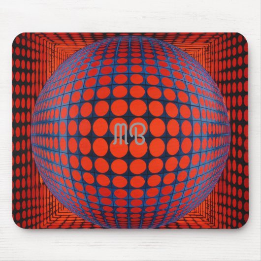 Modern Abstract Geometric Black Red Blue Pattern Muismat (Voorkant)