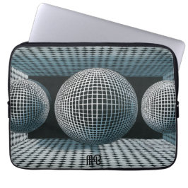 Modern Abstract Geometric Black White Pattern 13" Laptop Sleeve
