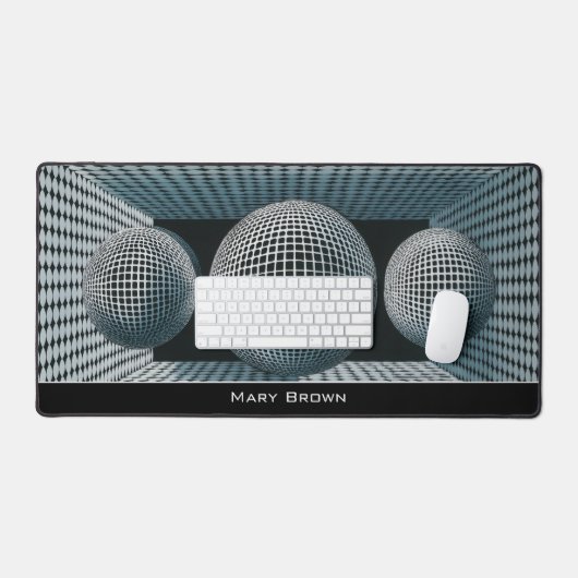 Modern Abstract Geometric Black White Pattern Bureaumat (Keyboard & Muis)