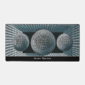 Modern Abstract Geometric Black White Pattern Bureaumat (Voorkant)