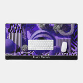 Modern Abstract Geometric Black White Purple Art Bureaumat (Keyboard & Muis)