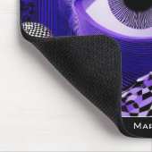 Modern Abstract Geometric Black White Purple Art Muismat (Hoek)