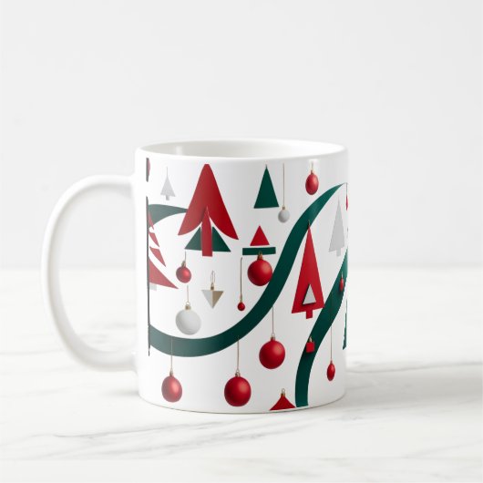 Modern Abstract Geometric Christmas Mug Koffiemok (Links)