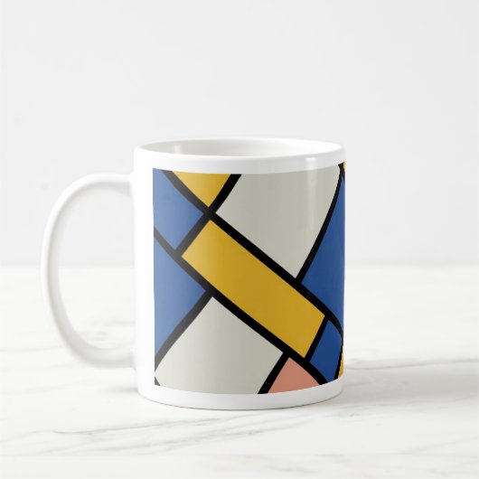 modern abstract geometric color block pattern desi koffiemok (Links)