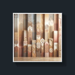 Modern Abstract Geometric Columns Art - Textured 3 Canvas Afdruk<br><div class="desc">A stunning architectural digital piece featuring a series of vertical columns adorned with diverse geometric patterns. The design showcases a rhythmic mix of zigzags, circles, lines, and tribal-inspired motifs in a warm palette of terracotta, sand, and slate grey. This high-texture 3D relief art is perfect for adding depth and a...</div>