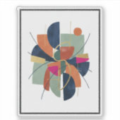 Modern Abstract Geometric Custom-Cut Vinyl Sticker (Voorkant)