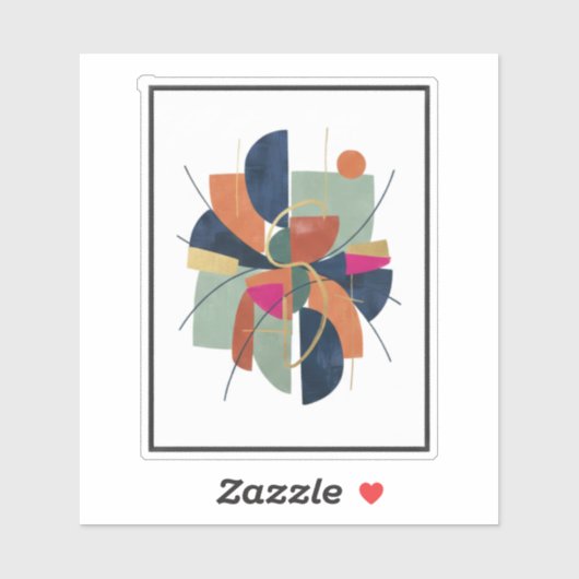 Modern Abstract Geometric Custom-Cut Vinyl Sticker (Vel)