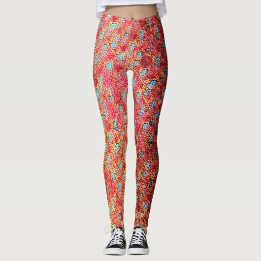 Modern abstract geometric digital pattern 1274 leggings (Voorkant)