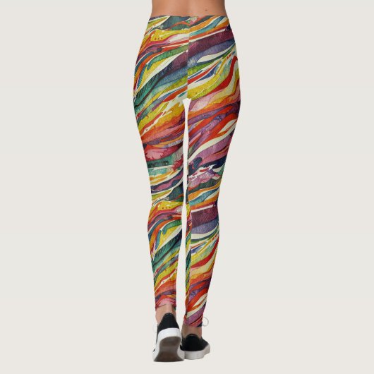 Modern abstract geometric digital pattern 40 leggings (Achterkant)