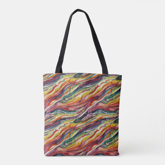 Modern abstract geometric digital pattern 40 tote bag (Achterkant)