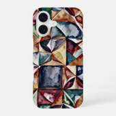 Modern abstract geometric digital pattern 55 iPhone 16 hoesje (Achterkant)