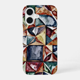 Modern abstract geometric digital pattern 55 iPhone 16 hoesje