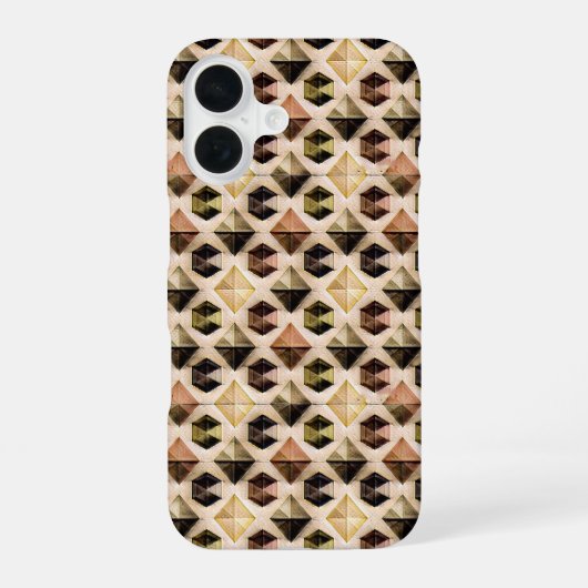 Modern abstract geometric digital pattern 58 iPhone 16 hoesje (Achterkant)