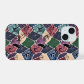Modern abstract geometric digital pattern 59 iPhone 15 case (Achterkant horizontaal)