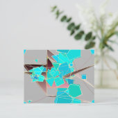 Modern Abstract - Geometric, Grey and Turquoise Briefkaart (Staand voorkant)