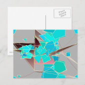 Modern Abstract - Geometric, Grey and Turquoise Briefkaart (Voorkant / Achterkant)