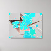 Modern Abstract - Geometric, Grey and Turquoise Canvas Afdruk (Voorkant)